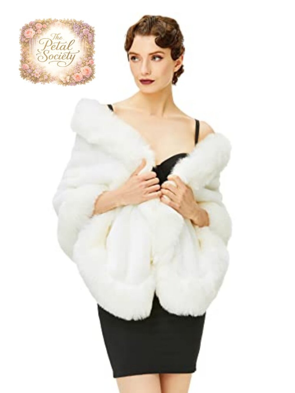 Faux Fur Shawl Wrap Cape Collar Scarf Winter Coat Evening Wrap